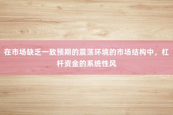 在市场缺乏一致预期的震荡环境的市场结构中，杠杆资金的系统性风
