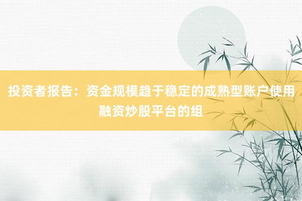 投资者报告：资金规模趋于稳定的成熟型账户使用融资炒股平台的组