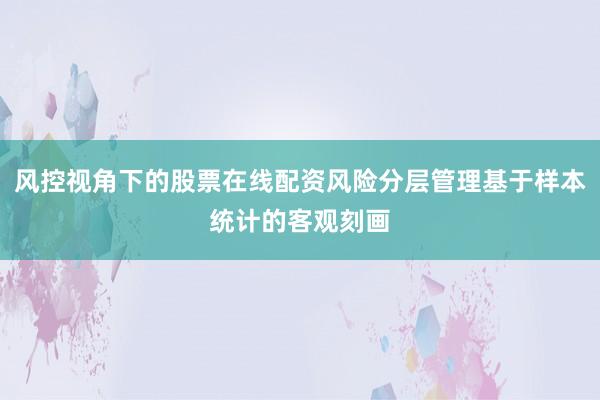 风控视角下的股票在线配资风险分层管理基于样本统计的客观刻画