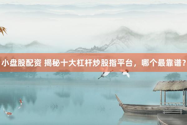 小盘股配资 揭秘十大杠杆炒股指平台，哪个最靠谱？